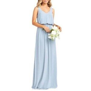 Show Me Your Mumu Kendall Maxi Dress Steel Blue Chiffon - New without tags!